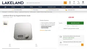 Lakeland Precision Flat Digital Kitchen Weighing Scale