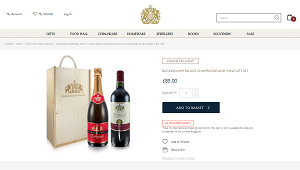 Buckingham Palace Champagne and Wine Gift Set