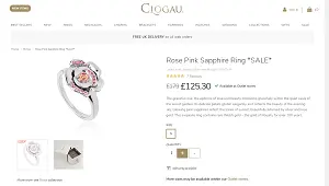 Clogau Gold Rose Pink Sapphire Ring