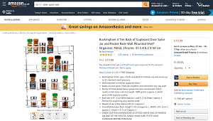 Door hanging spice rack