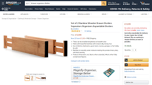 Bamboo Wooden Drawer Dividers