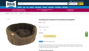 Earthbound Traditional Tweed Brown Dog Bed