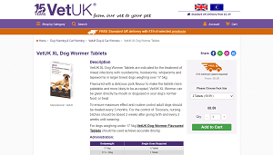 VetUK XL Dog Wormer Tablets