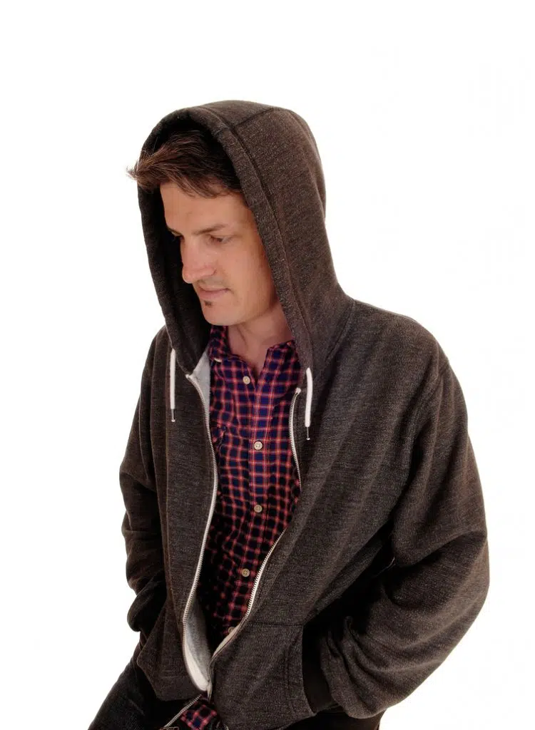 man in brown hoodie drip outfit